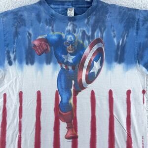 Vintage Captain America Shirt Mens Large Marvel Tie Dye Superhero 2006 Tee